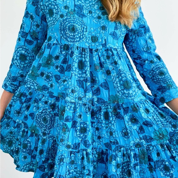 Zara Blue Floral Mini Dress - Picture 4 of 7